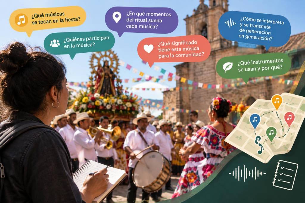 Qué preguntar en una gira de escucha para mapear músicas de fiesta patronal sin intervenir el ritual